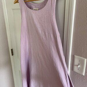 Giannetti Lavender Linen Sleeveless Dress with Pockets